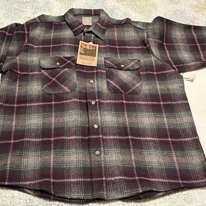 Outdoor Exchange Men’s XL - LS heavy duty Purple & Gray Fannel shirt - NWT